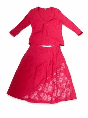 Ann Taylor, SP Cardigan, Size 2 Cotton Skirt, Rose